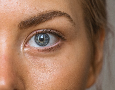close up of womens eye